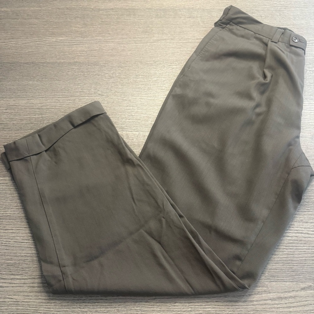 Calvin Klein Dress Pants Men's Gray Straight Leg Pleated Cuffed 32x31